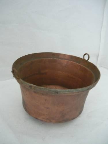 Antique Marmite Casserole en cuivre sans manche ameublement cm 36 années '40