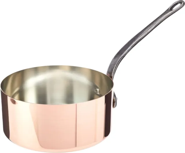 201026 Casserole en Cuivre et Manche en Fonte - 20 cm, Orange Diamètre : 20 cm