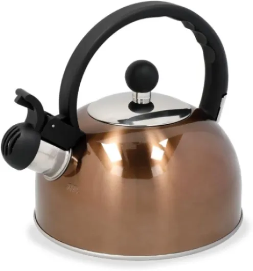 Bouilloire sifflante en acier inoxydable effet cuivre Marron 1,3 l