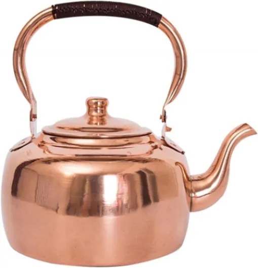 Bouilloire classique en cuivre pour cuisinière à induction 3 litres avec poignée de sécurité Design économe en chaleur 21 cm Hauteur de la base 30 cm