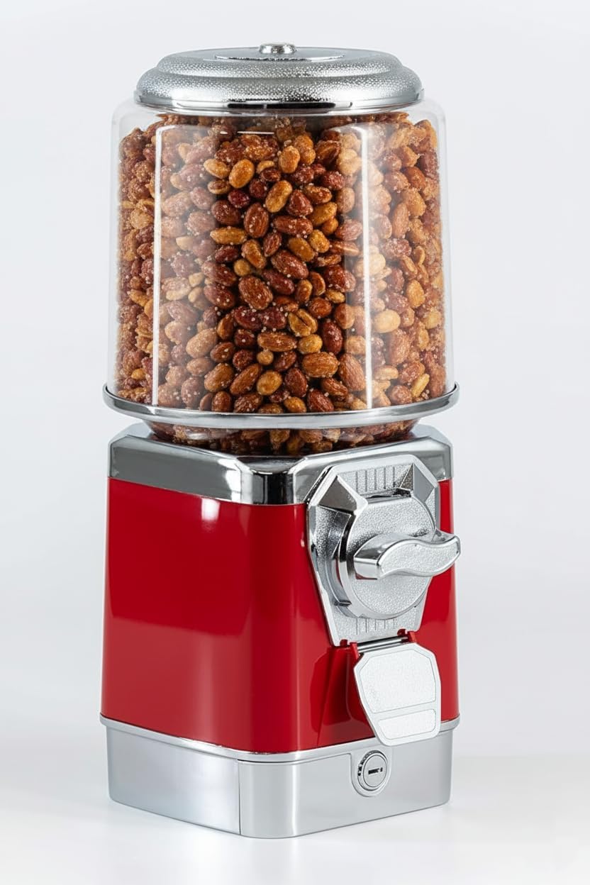 Foodis Distributeur de Bonbons avec Monnayeur 1 Euro et Caissette - Machine a Bonbon pour usage professionel - Distributeur de Bonbons Automatique, Chewing Gum Machine - Distributeur denoix ne,utral