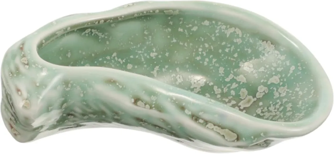 Assiette Céramique Pour Huîtres Assiette Coquille Huître Décorative Pour Maison Restaurants 12.50X6.50X3.50CM Vert 1