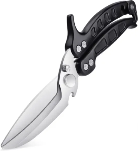 DRAGON RIOT Ciseaux de Cuisine Professionnels en Acier Inoxydable Noir, Ciseaux à Volaille Pointus Très Résistant, pour Poulet, Légumes, Poisson, Turquie