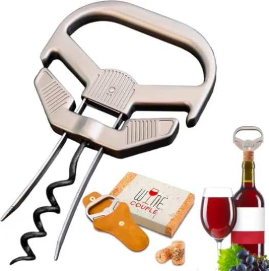Ah So Ouvre-Bouteille pour Bouteilles Vintage, Tire-Bouchon de Vin Vieux avec Étui en Cuir Portable, Décapsuleur pour Connaisseurs de Vin à Déboucher, Cadeaux pour Amateurs de Vin (01)