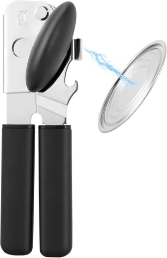 Ouvre-boîte manuel avec aimant de levage - Robuste - Bord lisse - Pour personnes âgées - Lame de coupe tranchante et durable - Bouton de rotation facile - Décapsuleur multifonction