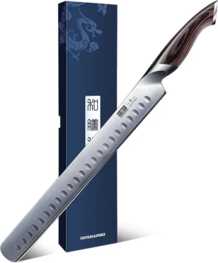 HOSHANHO Carving Knife 12 Inch, Japanese High Carbon Steel Slicing Knife with Ergonomic Pakkawood Handle, Razor Sharp Brisket Knives for Meat Cutting, BBQ, Turkey 11.6"
