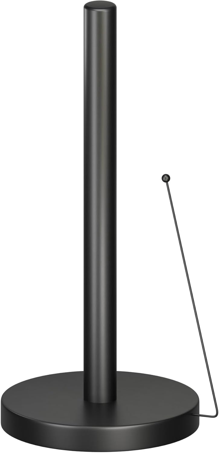 Porte Essuie-Tout sur Pied- Support Rouleau Stable avec Bras Anti-Roulement - Dérouleur Papier Cuisine Moderne - Accessoire Essuie-Tout Pratique et Élégant (Noir)