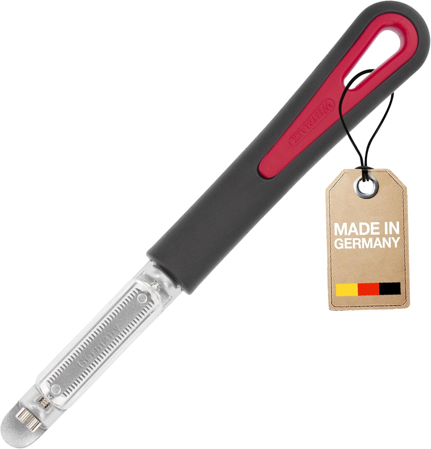 6046RT60 Eplucheur de tomates et de kiwis Retro-Tomfix en PP/TPE/Aluminium, Noir/Argent, 18,5 x 2,2 x 1,8 cm Unique Unique