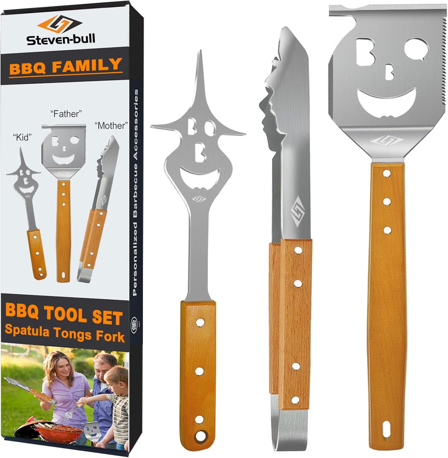 Ensemble d'outils de Barbecue, Accessoires de Barbecue Extra Longs, Accessoires de Gril pour Gril extérieur, Meilleurs Cadeaux de Barbecue pour Hommes Uniques