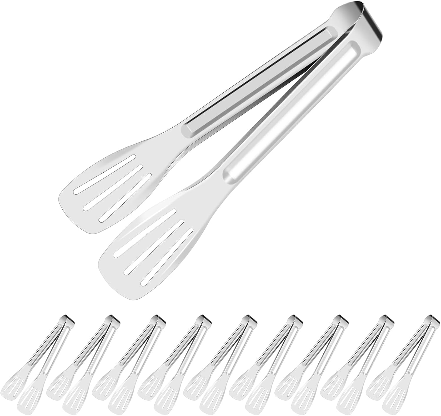 10 Pcs Pinces Cuisine,7 Pouces Pinces de Service Pince à Salade Inox pour Cuisine Cuisson BBQ Friture Buffet Salade Grillades