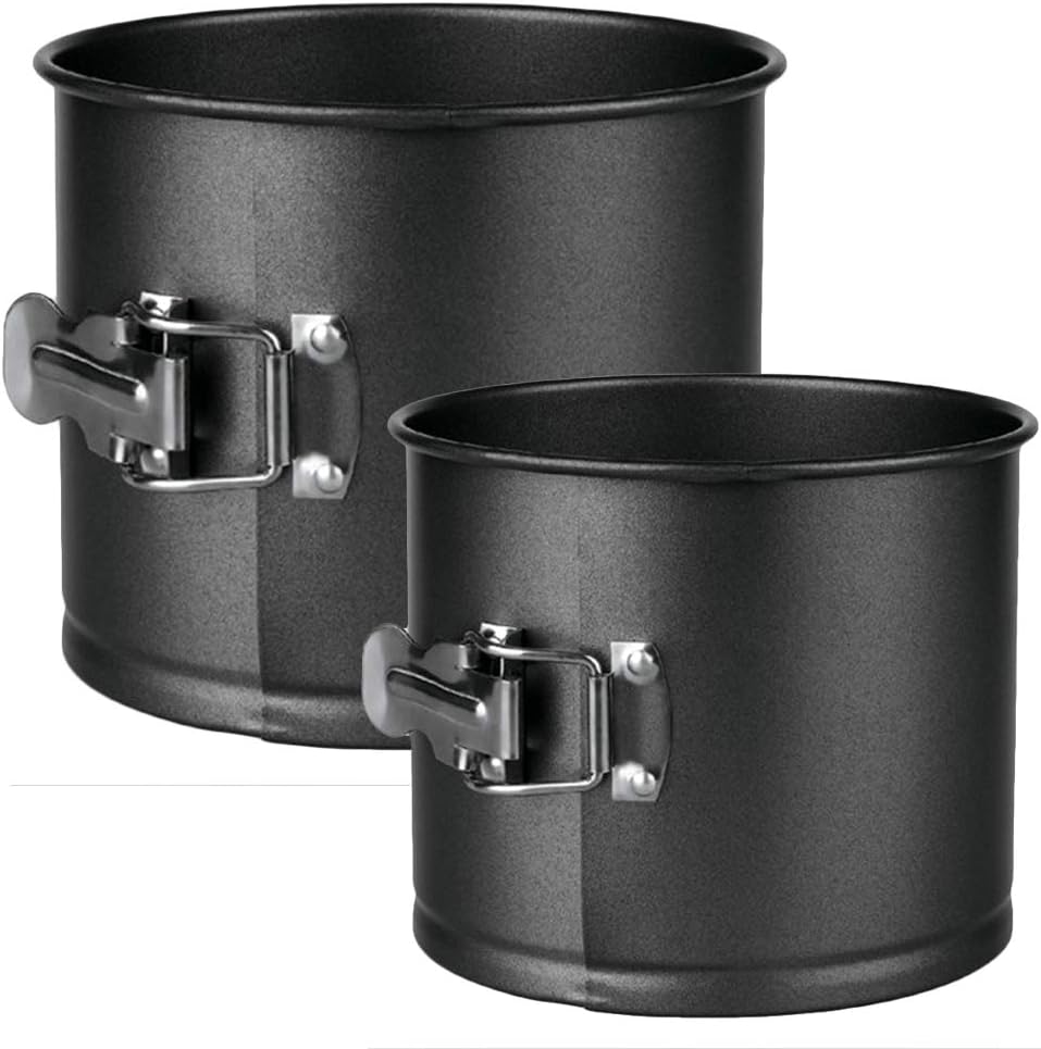 LS Kitchen - Moule à Panettone - Moule à Charnière avec Bord Haut - Moule Démontable Panettone - Double Revêtement Antiadhésif - Set 2 - Ø 16,5 et 12,5 cm