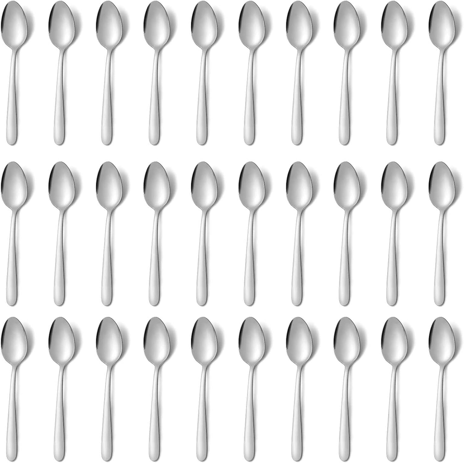 Cuillère à Café et Thé - Set de 36 Petites Cuillères en Acier Inoxydable, 5,9", Lave-vaisselle Compatible, pour la Cuisine 36 pezzi d'argento