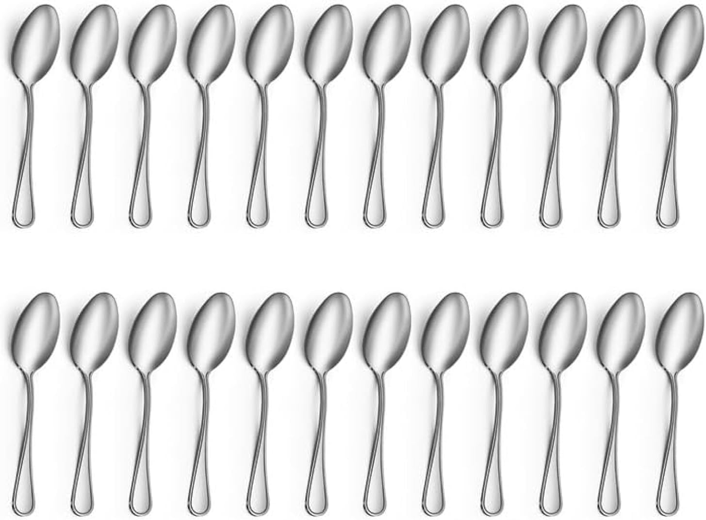 Lot de 24 Petites Cuillères à Café, Petite Cuillère à Dessert en Acier Inoxydable Polies Miroir Exquis Pour la Maison, le Restaurant, la Fête, Passe au Lave-vaisselle (14 cm)