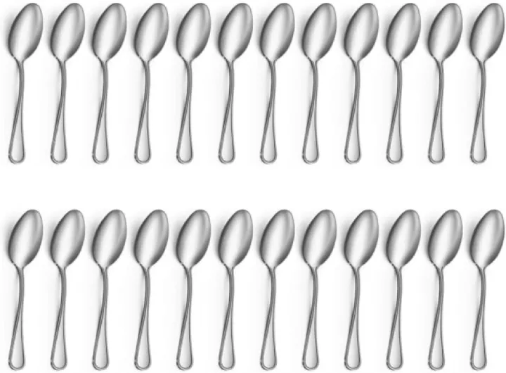 Lot de 24 Petites Cuillères à Café, Petite Cuillère à Dessert en Acier Inoxydable Polies Miroir Exquis Pour la Maison, le Restaurant, la Fête, Passe au Lave-vaisselle (14 cm)