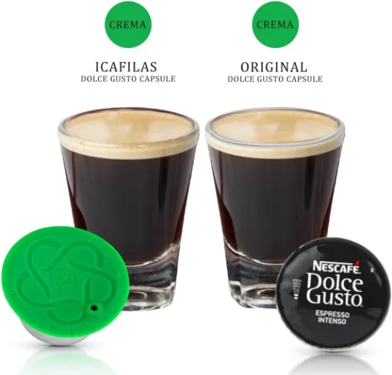 2PCSCapsules rechargeables Filtres à dosettes de café réutilisables compatibles avec les brasseurs Dolce Gusto avec cuillère et brosse