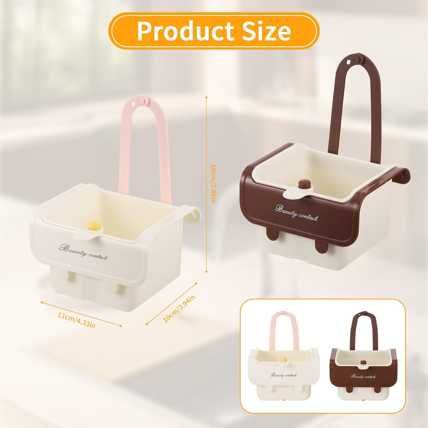 2 Passoire Evier, Sink Strainer avec Bouton Pression et Design Autonettoyante Mains Libres, Passoire Plastique pour Évier de Cuisine, Panier Evier Cuisine pour Laver et Ranger De Accessoire Cuisine