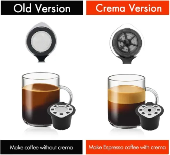 Capsules de Café Rechargeables, i Cafilas 3PCS Capsule Filtre de Café Réutilisables Compatibles avec Nespresso + 1 réutilisable Cuillère Plastique + 1 réutilisable Brosse de Nettoyage