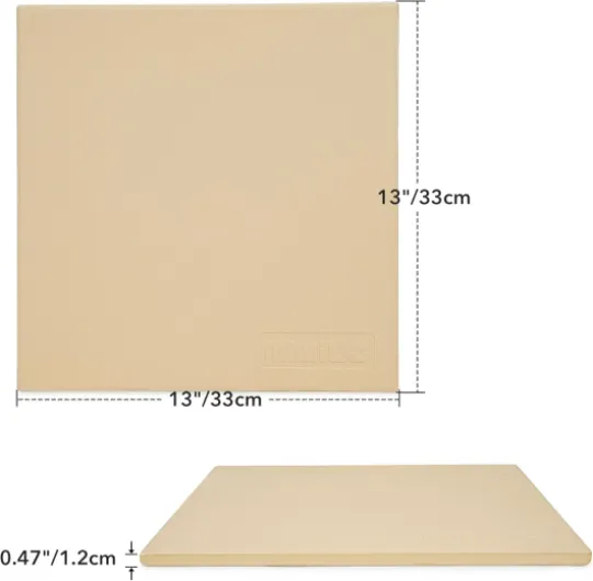 Mimiuo Pierre à Pizza Rectangulaire en Cordiérite, Pierre à Pizza for Ooni, pour la Préparation du Pain, de la Tarte flambée et de la Pizza, pour Four et Barbecue, Four et Grill, Gaz, 33 x 33 cm
