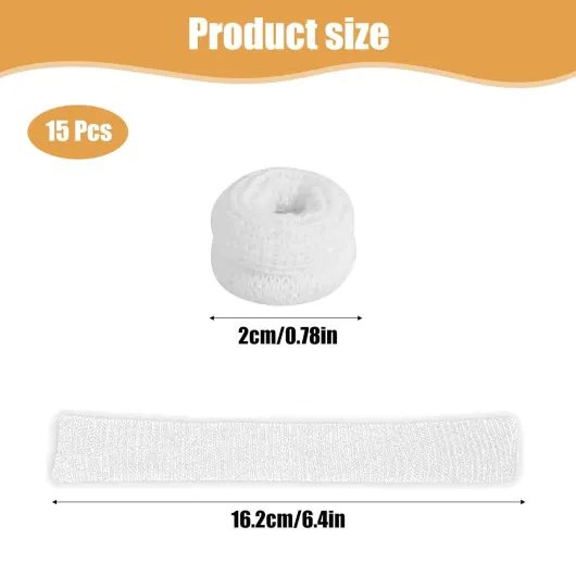 15 Pièces Pansement Doigt Blanc, Protection des Doigts, Hautement Respirants, Pansements de Protection des Doigts en Coton pour Les Blessures pour et la Cuisine