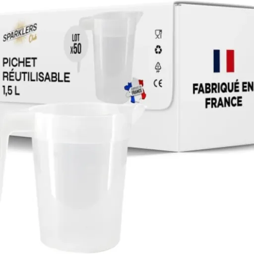 Test SPARKLERS CLUB Lot de 50 Pichets 1,5L : le kit de base pour buvette et festival