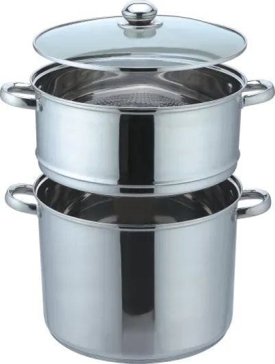 Couscoussier / Cuit Vapeur / Faitout 3 en 1 - Diamètre 24 cm - 8 Litres - Acier Inoxydable Haute Qualité - Couvercle en Verre - Tous Feux dont Induction - 0008071