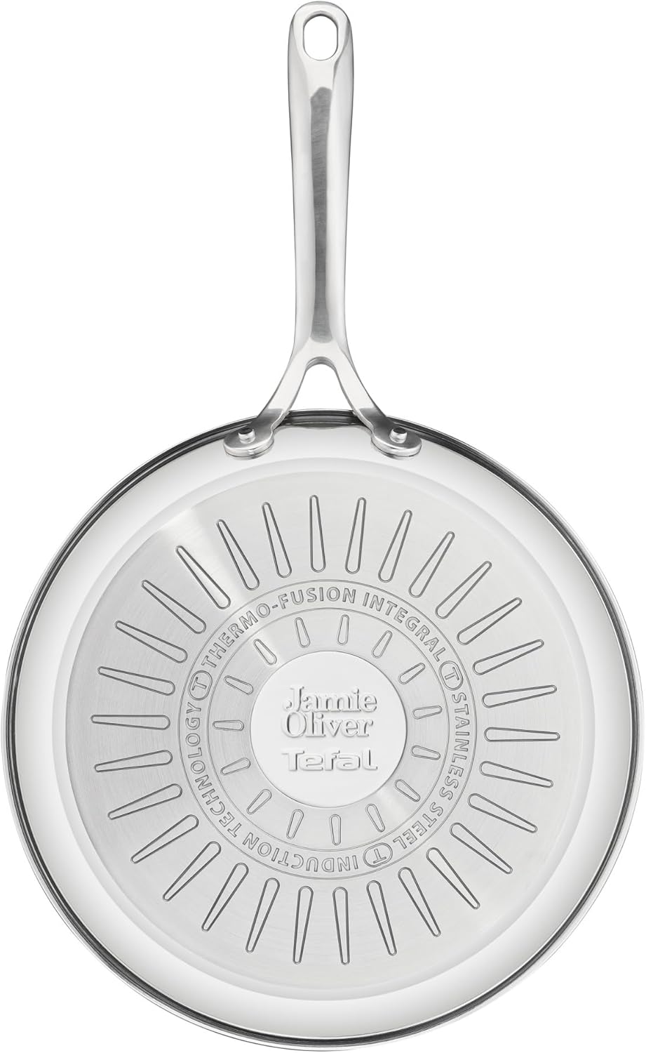 Jamie Oliver Cook' Smart, Poêle 24 cm, Inox, Induction, Robuste, Poignée rivetée, E3110455 24 cm Fry Pan Uncoated