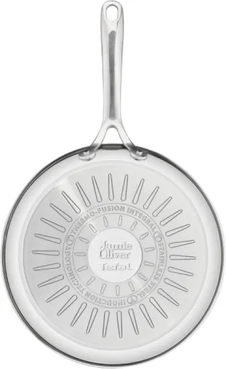 Jamie Oliver Cook' Smart, Poêle 24 cm, Inox, Induction, Robuste, Poignée rivetée, E3110455 24 cm Fry Pan Uncoated