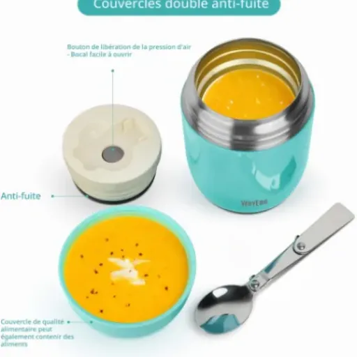 Test WayEee Boîte alimentaire isotherme 450 ml : petite gamelle, repas encore chaud à midi