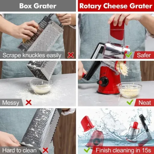 Test GDL Râpe à Fromage Rotative : l’outil de cuisine qui fait gagner du temps sans se ruiner